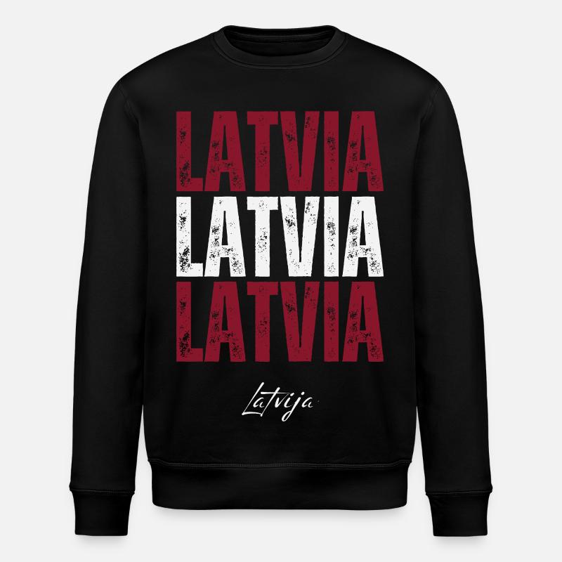 Fierté lettone, j’adore la Lettonie - Sweat bio ROLLER Stanley/Stella Unisexe - noir
