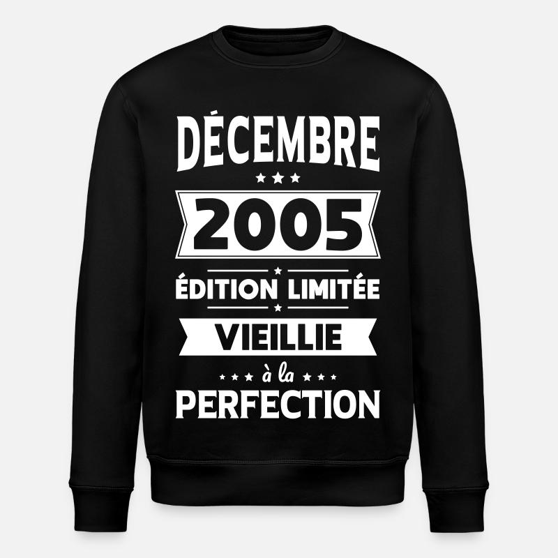 20th Anniversary - December 2005 Perfection - Stanley/Stella ROLLER Unisex Organic Sweatshirt - black