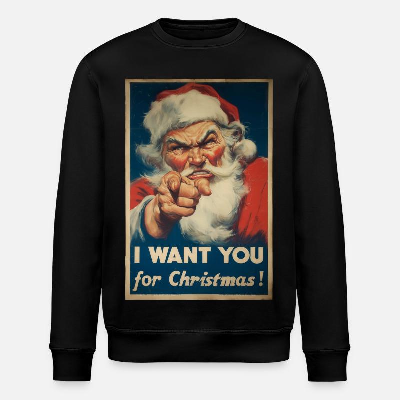 Affiche publicitaire du Père Noël - Sweat bio ROLLER Stanley/Stella Unisexe - noir