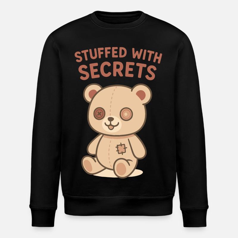 Stuffed With Secrets Bear - Stanley/Stella ROLLER Unisex Organic Sweatshirt - black
