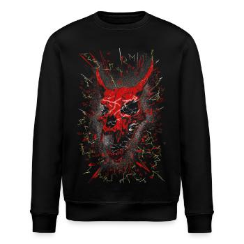 Neon-zerschmetterter Dämonenschädel - Stanley/Stella Unisex Bio-Sweatshirt ROLLER - Schwarz - Vorne - Nik (191cm)