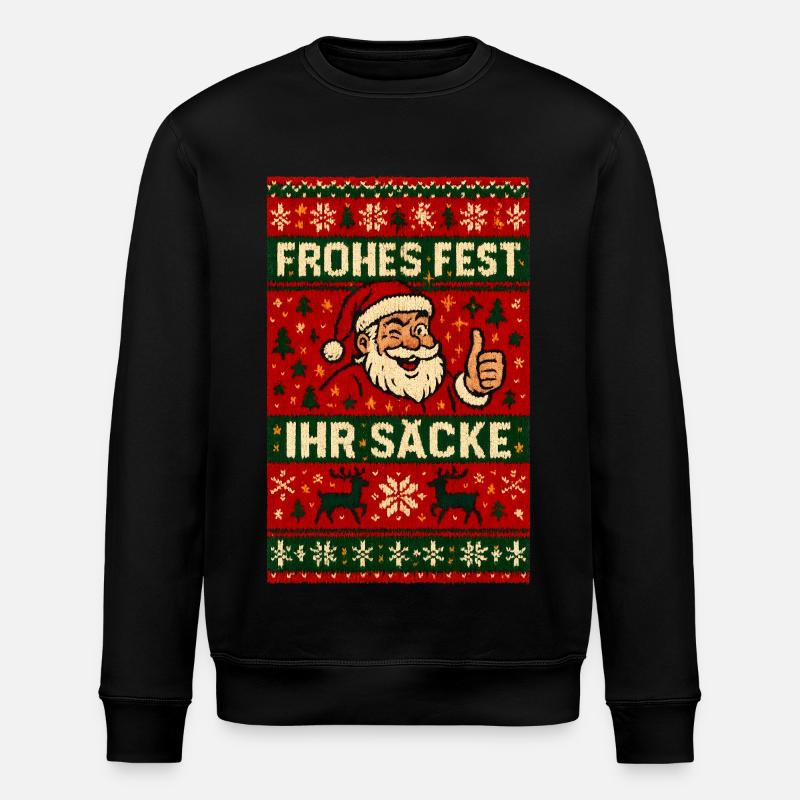 Frohes Fest Ihr Säcke Santa - Stanley/Stella Unisex Bio-Sweatshirt ROLLER - Schwarz
