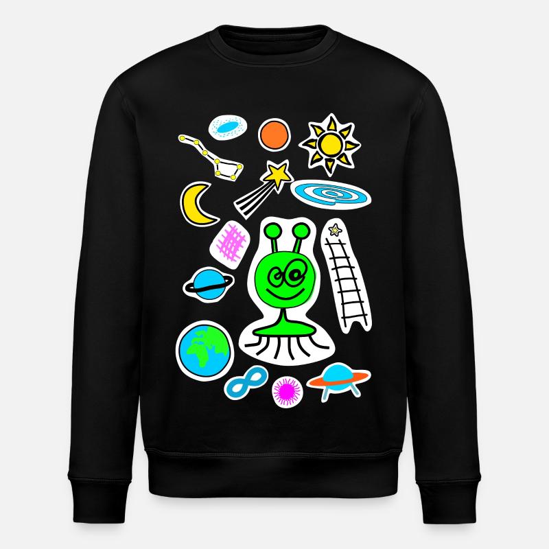 Space doodle - Stanley/Stella ROLLER Unisex Organic Sweatshirt - black
