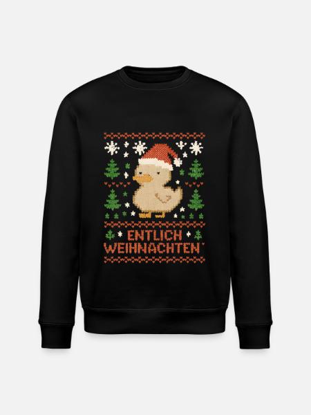 Noël Entlich Canard Vilain Noël - Sweat bio ROLLER Stanley/Stella Unisexe - noir