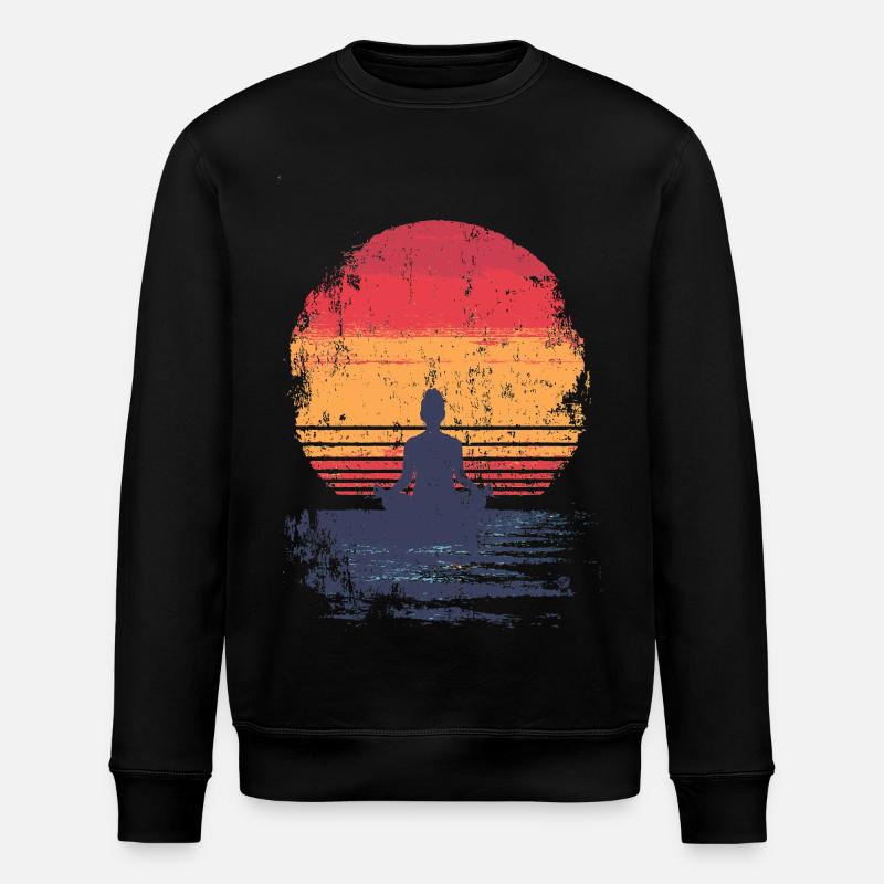 Sunset Meditation - Stanley/Stella ROLLER Unisex Organic Sweatshirt - black