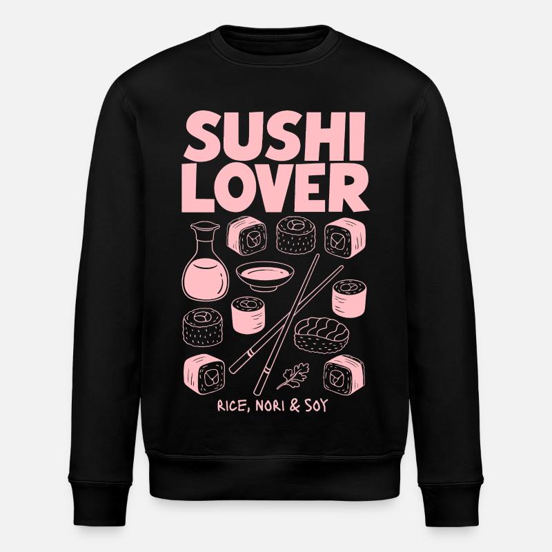 Illustration néon rose Sushi Lover - Sweat bio ROLLER Stanley/Stella Unisexe - noir