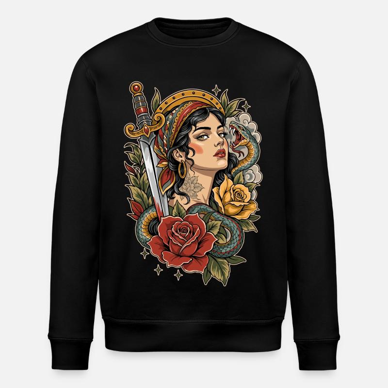 Gift und Rosen - Stanley/Stella Unisex Bio-Sweatshirt ROLLER - Schwarz