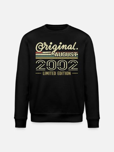August 2002 Fødselsdag August 2002 August 2002 Retro - Stanley/Stella økologisk unisex-sweatshirt ROLLER - sort