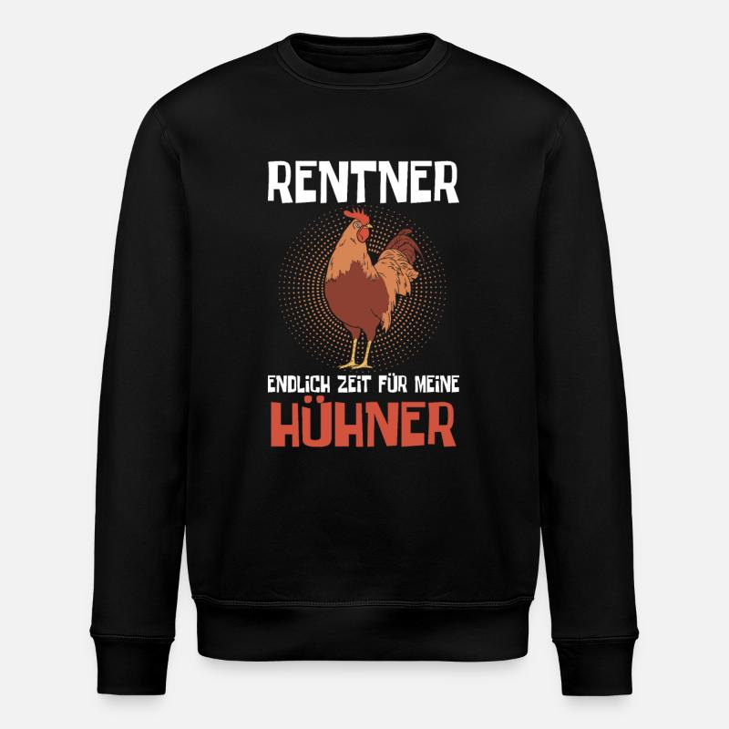 Rentner Hühner Ruhestand - Stanley/Stella Unisex Bio-Sweatshirt ROLLER - Schwarz