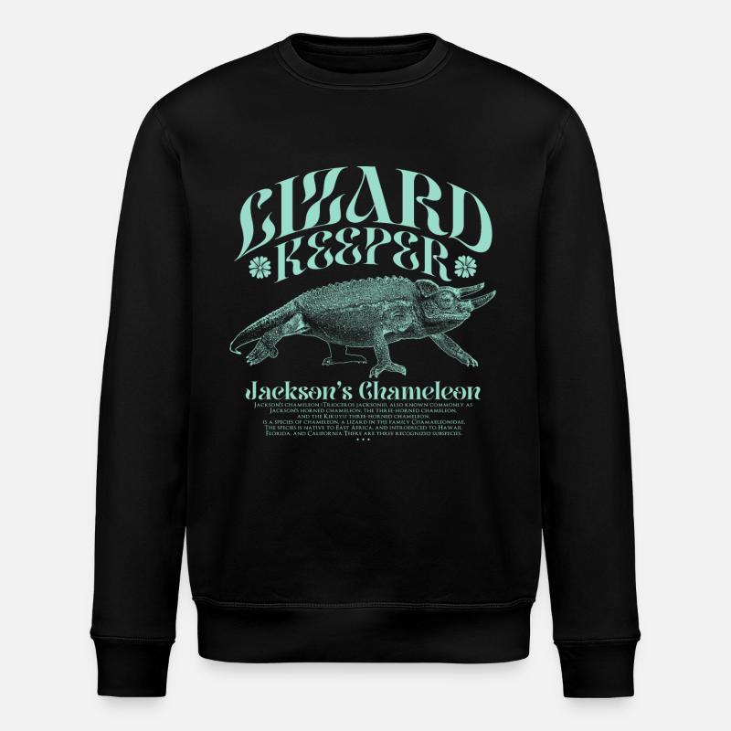 Jackson's Chameleon Lizard Holder - Stanley/Stella ROLLER Unisex Organic Sweatshirt - black