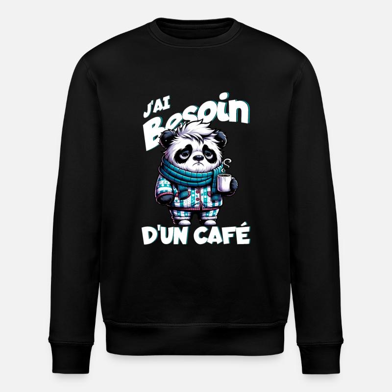 J'ai besoin d'un café - Sweat bio ROLLER Stanley/Stella Unisexe - noir