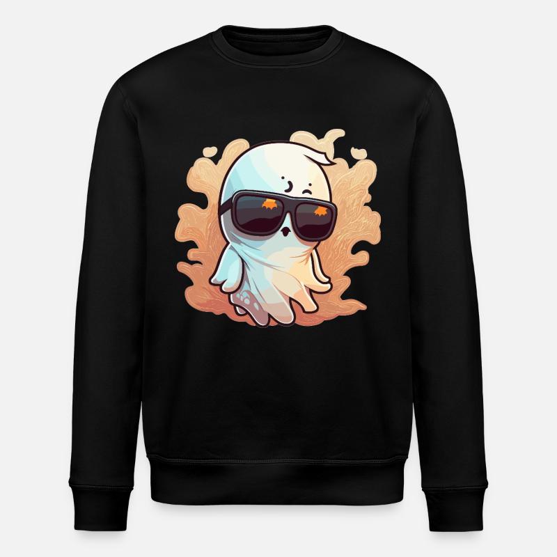 Cool Ghost with Sunglasses - Stanley/Stella ROLLER Unisex Organic Sweatshirt - black