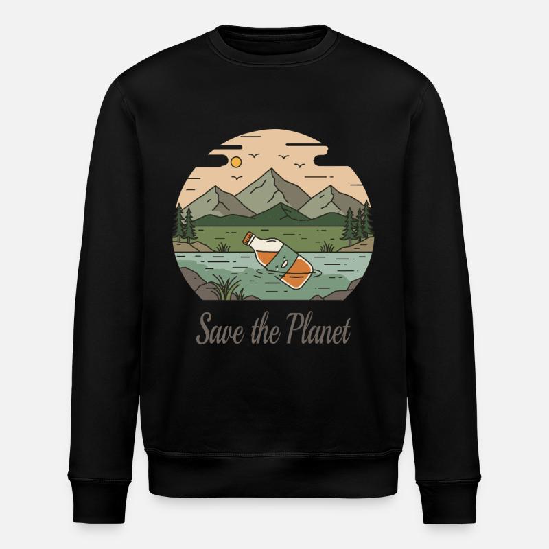 Rettet den Planeten - Stanley/Stella Unisex Bio-Sweatshirt ROLLER - Schwarz