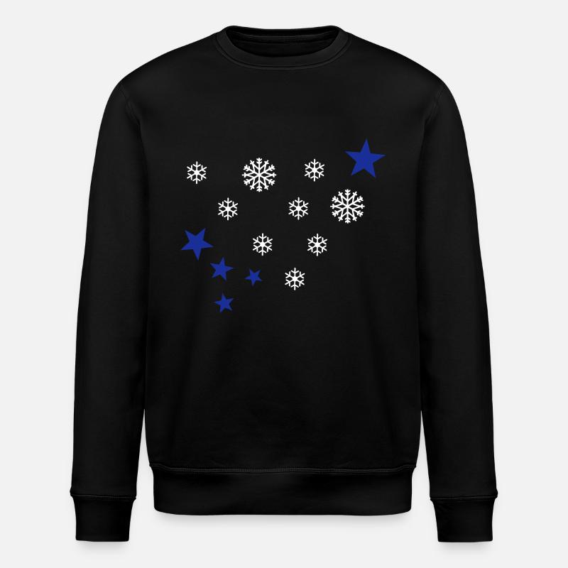 Schneeflocken - Stanley/Stella Unisex Bio-Sweatshirt ROLLER - Schwarz