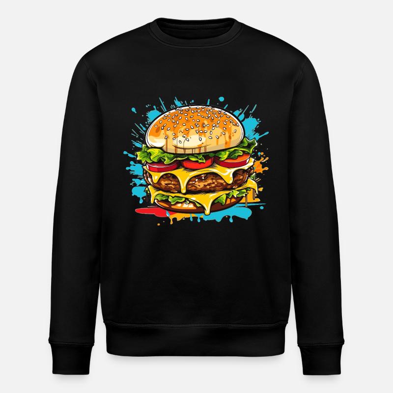 Cheeseburger Splash - Sweat bio ROLLER Stanley/Stella Unisexe - noir