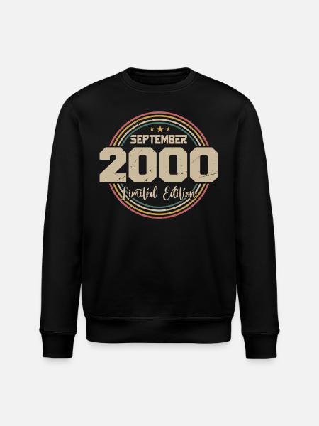 September Birthday Gift 2000 - Stanley/Stella ROLLER Unisex Organic Sweatshirt - black