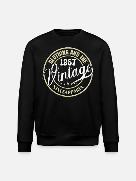 Årgang 1957 Fødselsdagsgave 1957 Retro 1957 - Stanley/Stella økologisk unisex-sweatshirt ROLLER - sort