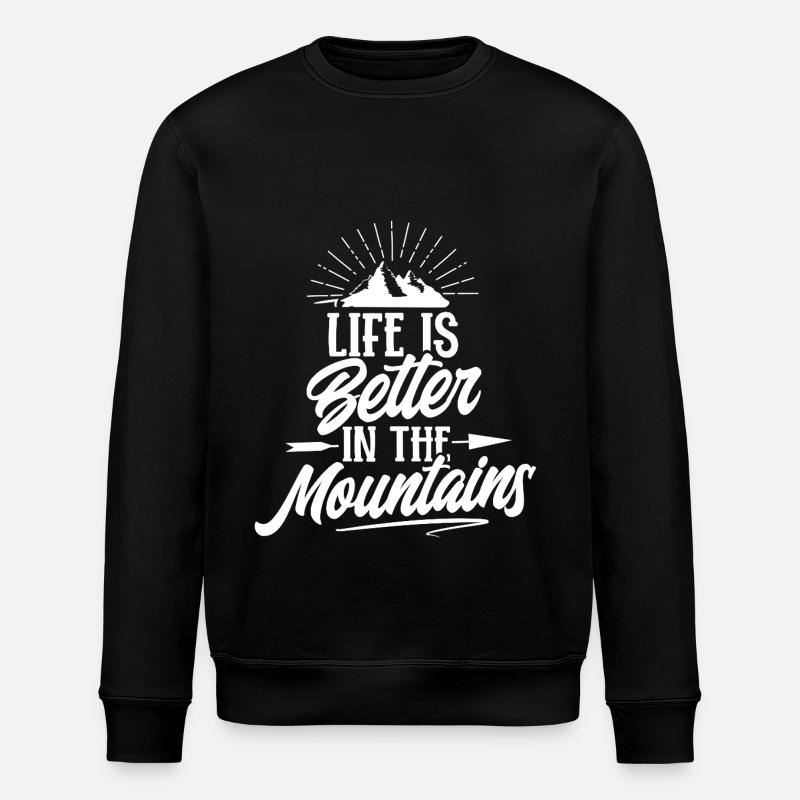 Wandern Berge - Stanley/Stella Unisex Bio-Sweatshirt ROLLER - Schwarz