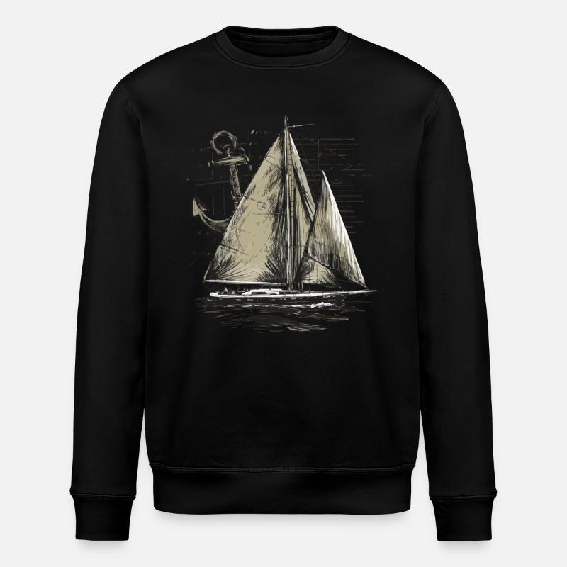 Voilier avec cadeau d’ancre - Sweat bio ROLLER Stanley/Stella Unisexe - noir