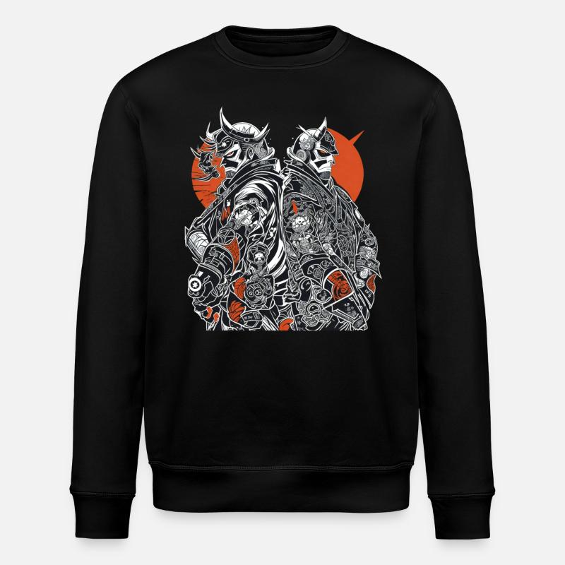 Samurai-Duo: Kontrastreiche Rüstungskunst - Stanley/Stella Unisex Bio-Sweatshirt ROLLER - Schwarz