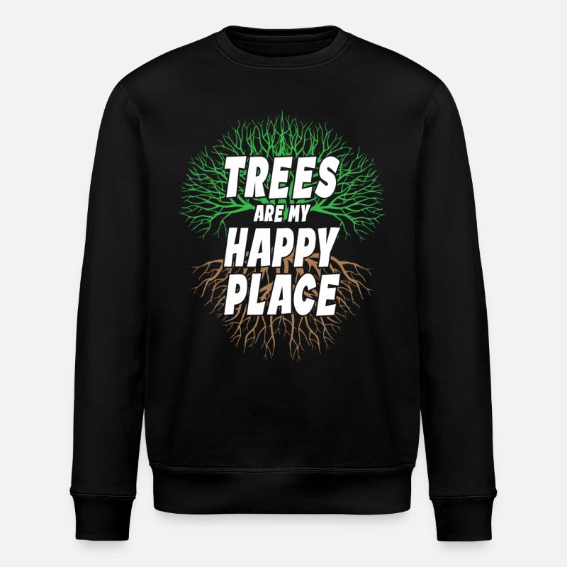 Trees Are My Happy Place - Stanley/Stella Unisex Bio-Sweatshirt ROLLER - Schwarz