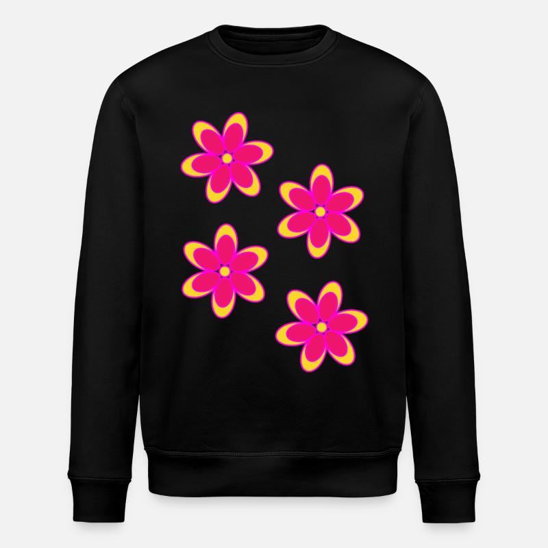 Bunte Blumen - Stanley/Stella Unisex Bio-Sweatshirt ROLLER - Schwarz