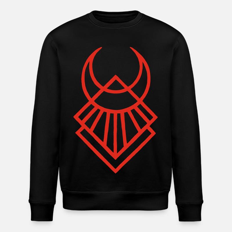 Red Egyptian Lunar Symbol - Stanley/Stella ROLLER Unisex Organic Sweatshirt - black