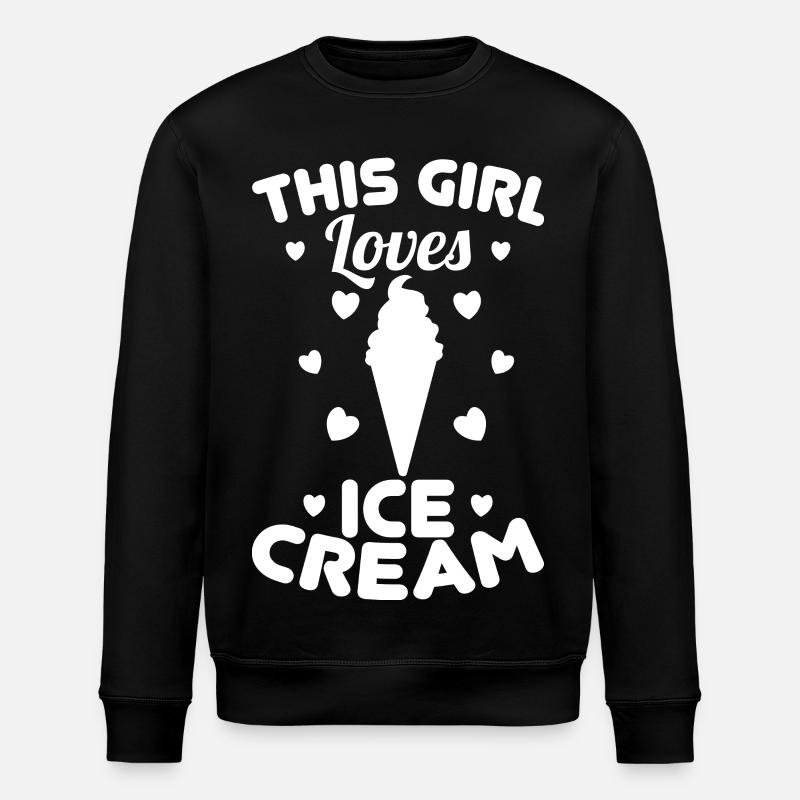 Fille de crème glacée - Sweat bio ROLLER Stanley/Stella Unisexe - noir
