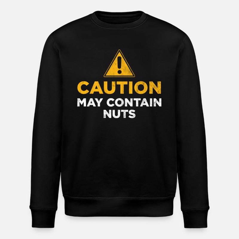 Caution may contain nuts - Stanley/Stella ROLLER Unisex Organic Sweatshirt - black