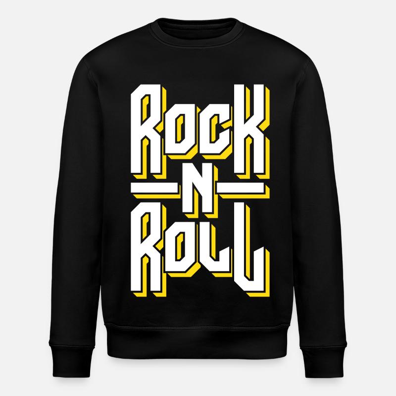 Mutiges Rock'n'Roll-Typografie-Design - Stanley/Stella Unisex Bio-Sweatshirt ROLLER - Schwarz