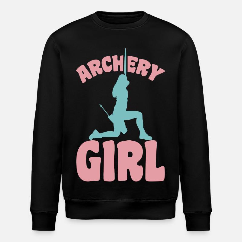 Bogenschützin Mädchen - Stanley/Stella Unisex Bio-Sweatshirt ROLLER - Schwarz