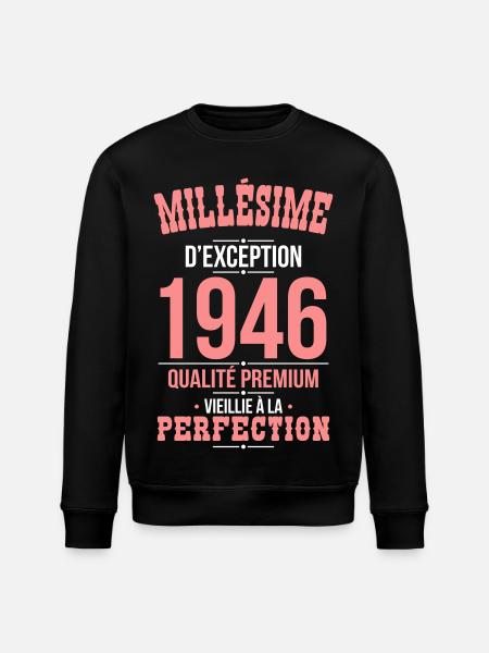 1946 – Millésime d’exception – Qualité premium - Sweat bio ROLLER Stanley/Stella Unisexe - noir