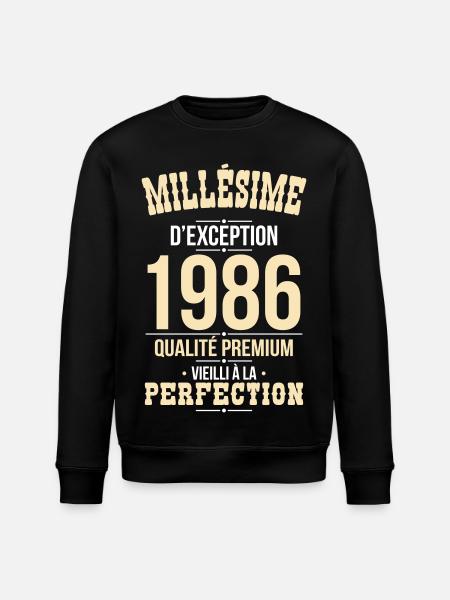 1986 – Millésime d’exception – Qualité premium - Sweat bio ROLLER Stanley/Stella Unisexe - noir