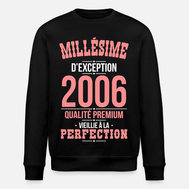 2006 – Millésime d’exception – Qualité premium - Sweat bio ROLLER Stanley/Stella Unisexe - noir