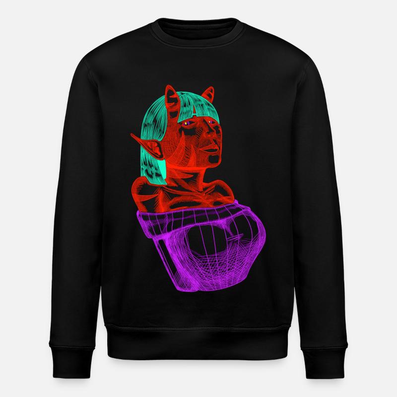 Crimson Demon  - Stanley/Stella ROLLER Unisex Organic Sweatshirt - black