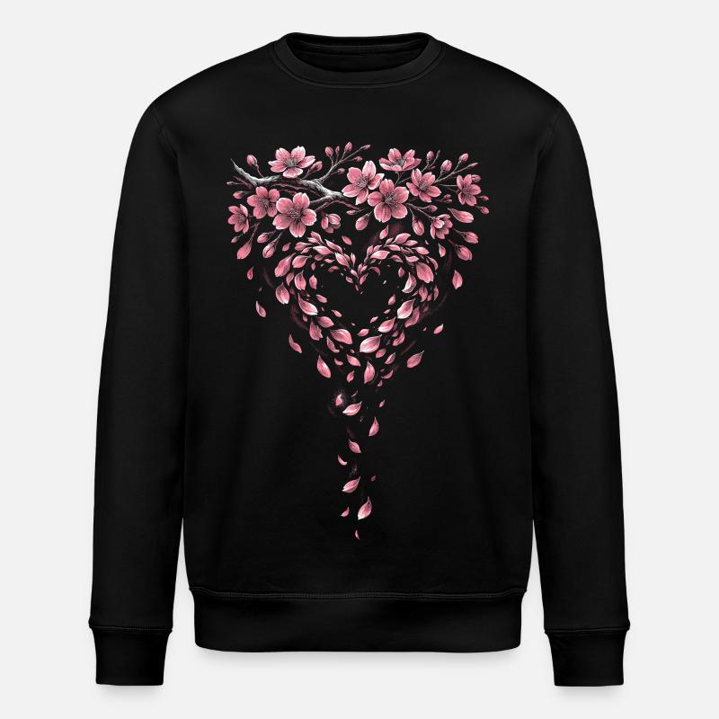 Kirschblüten Sakura Kirschblüte - Stanley/Stella Unisex Bio-Sweatshirt ROLLER - Schwarz