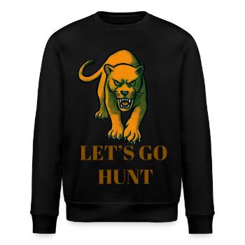 Lets Go Hunt Panther  - Stanley/Stella ROLLER Unisex Organic Sweatshirt - black - Front - Nik (191cm)