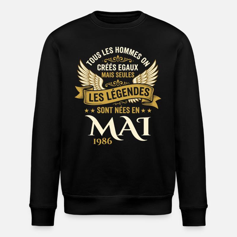 Anniversaire Mai 1986 - Sweat bio ROLLER Stanley/Stella Unisexe - noir