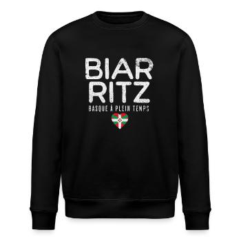 Basque à plein temps - Sweat bio ROLLER Stanley/Stella Unisexe - noir - Devant - Nik (191cm)