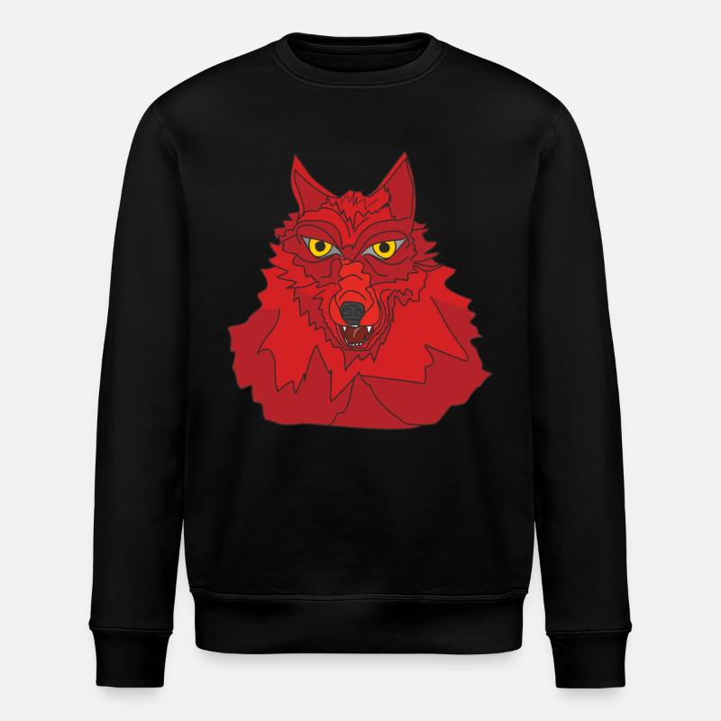 Red Wolf - Stanley/Stella ROLLER Unisex Organic Sweatshirt - black