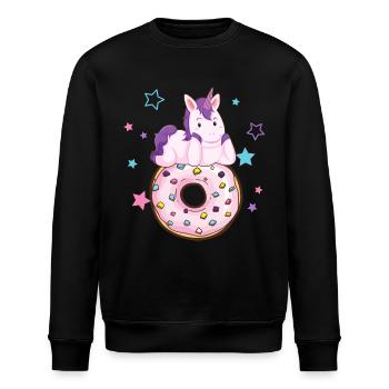 Licorne avec donut - Sweat bio ROLLER Stanley/Stella Unisexe - noir - Devant - Nik (191cm)