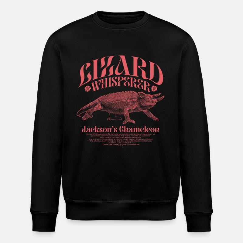 Jackson's Chameleon Lizard Whisperer - Stanley/Stella ROLLER Unisex Organic Sweatshirt - black