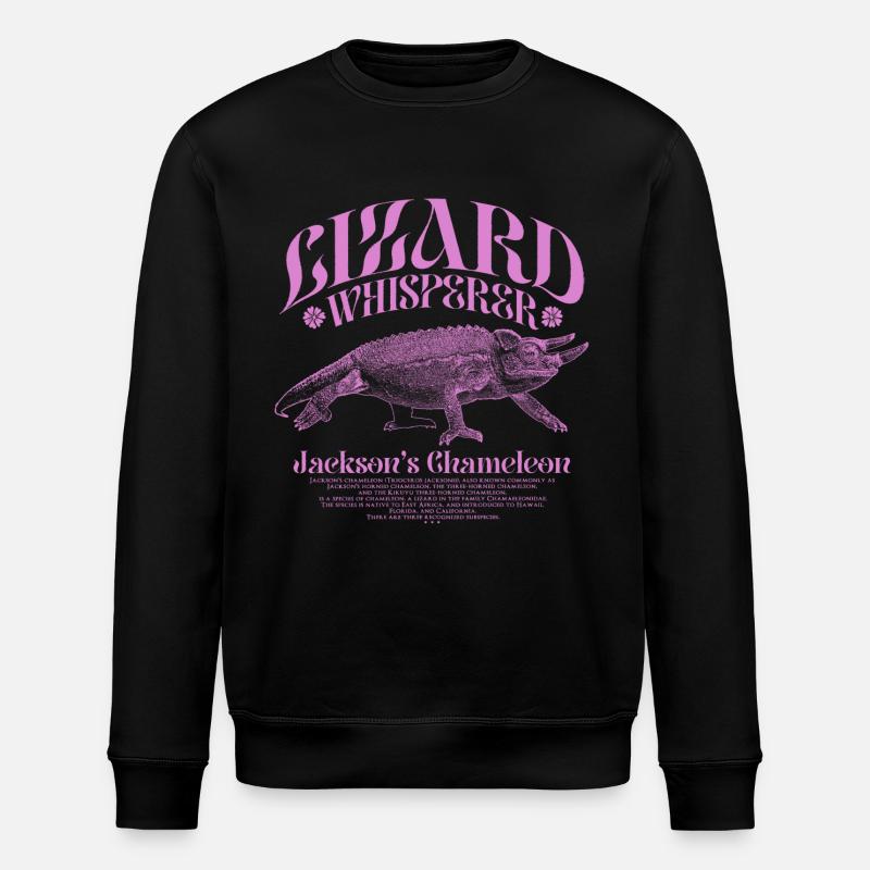Jackson's Chameleon Lizard Whisperer - Stanley/Stella ROLLER Unisex Organic Sweatshirt - black