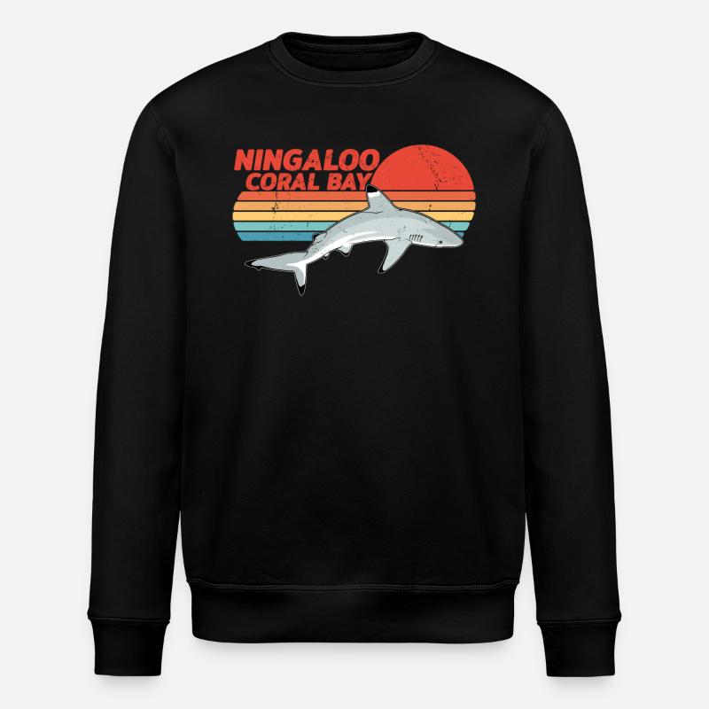 Blacktip Reef Shark - Stanley/Stella ROLLER Unisex Organic Sweatshirt - black