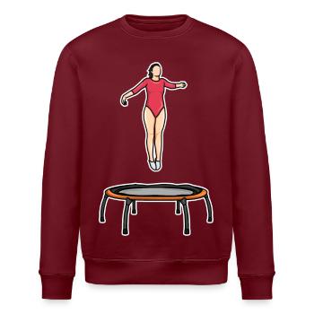 Trampolin Mädel - Stanley/Stella Unisex Bio-Sweatshirt ROLLER - Burgunderrot - Vorne - Nik (191cm)