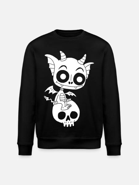 Little White Demon Rests - Stanley/Stella ROLLER Unisex Organic Sweatshirt - black