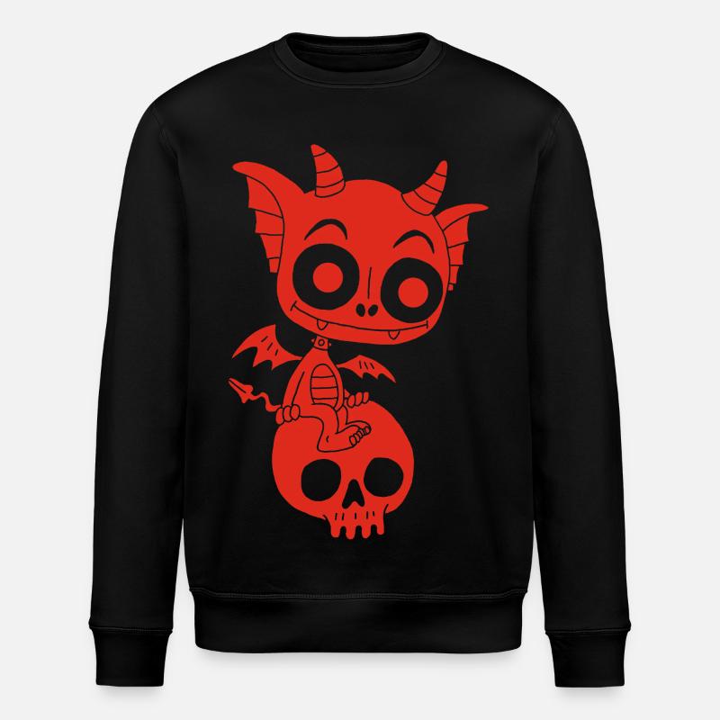 Little Red Demon Rests - Stanley/Stella ROLLER Unisex Organic Sweatshirt - black