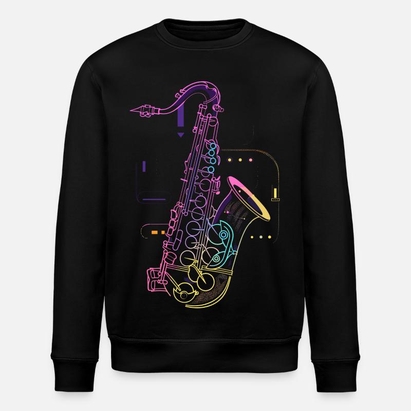 Dessin de saxophone - Sweat bio ROLLER Stanley/Stella Unisexe - noir