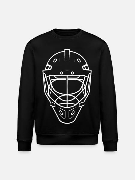 Hockey Helmet Line Art - Stanley/Stella ROLLER Unisex Organic Sweatshirt - black