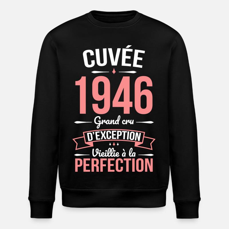 1946 Cuvée – Perfekt gereift - Stanley/Stella Unisex Bio-Sweatshirt ROLLER - Schwarz